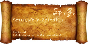 Sztupjár Zoltán névjegykártya